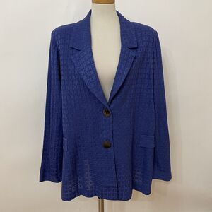 Misook Knit Cardigan Top Jacket Blazer Size 2X Purple